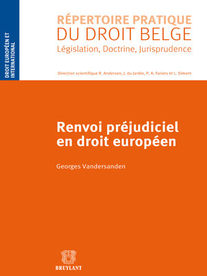 cover image of Renvoi préjudiciel en droit européen